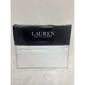 Ralph Lauren WHITE Spencer 475 Thread Count Sateen 4-Piece King Sheet Set